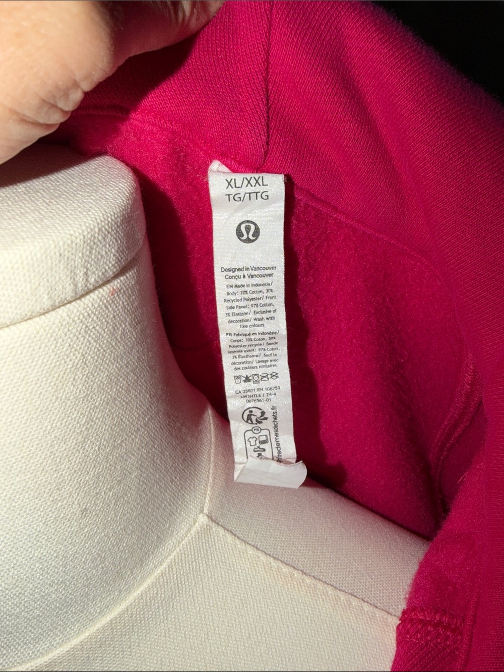 Lululemon Fuchsia Full-Zip Oversized Cropped Hoodie XL - Picture 2 of 8
